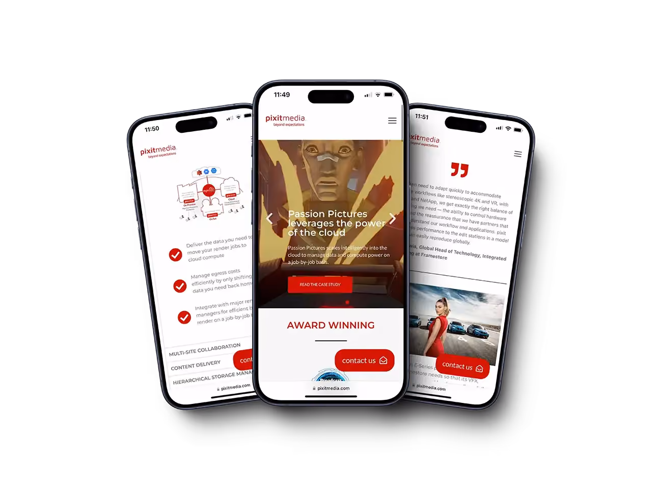 pixitmedia mobile website designed by fecking creative
